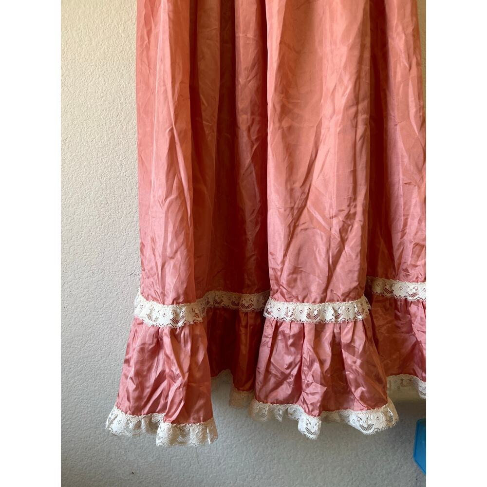 Vintage mauve pink long prairie lace ruffle skirt xs - Picture 4 of 5